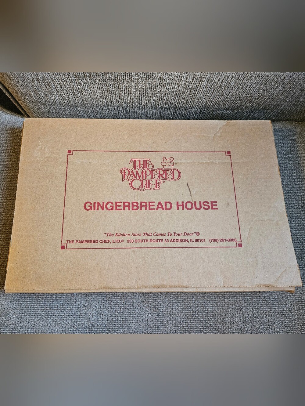 Vintage Pampered Chef Stoneware Gingerbread House Baking Mold